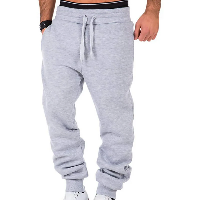 MJARTORIA Autumn New Men's Casual Sweatpants Solid High Street Trousers Men Joggers Oversize Brand High Quality Men's Pants - Color: light grey