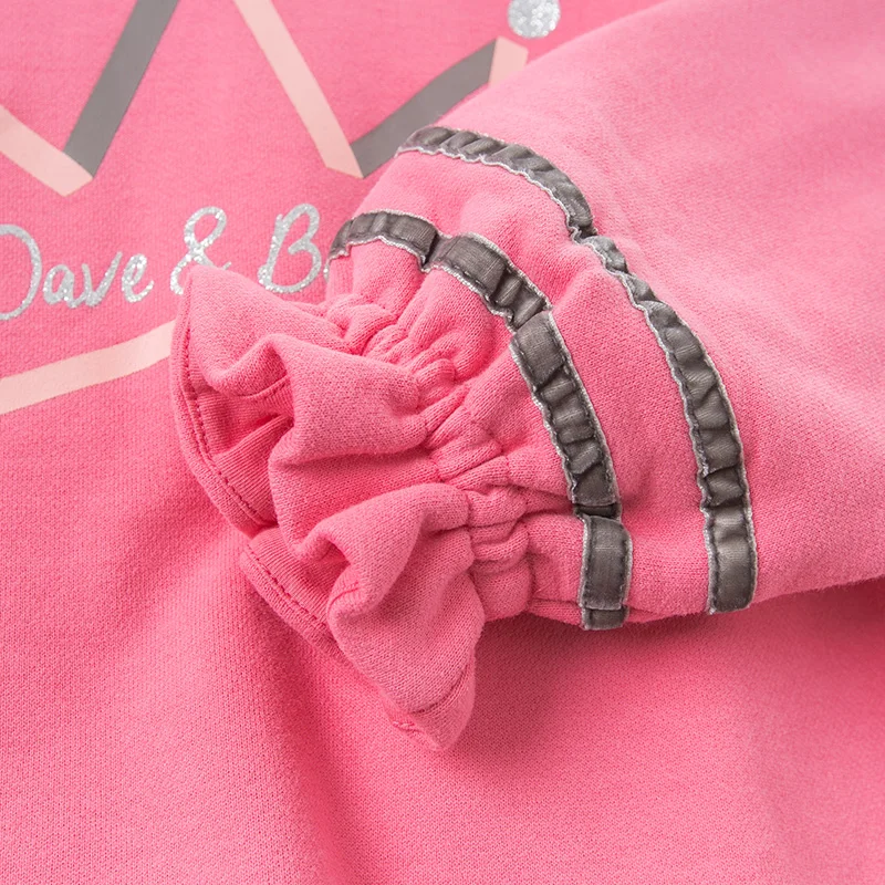 DBK10719 dave bella autumn 5Y-13Y kids clothes children sweet letter hooded T-shirt girls high quality fashion tees