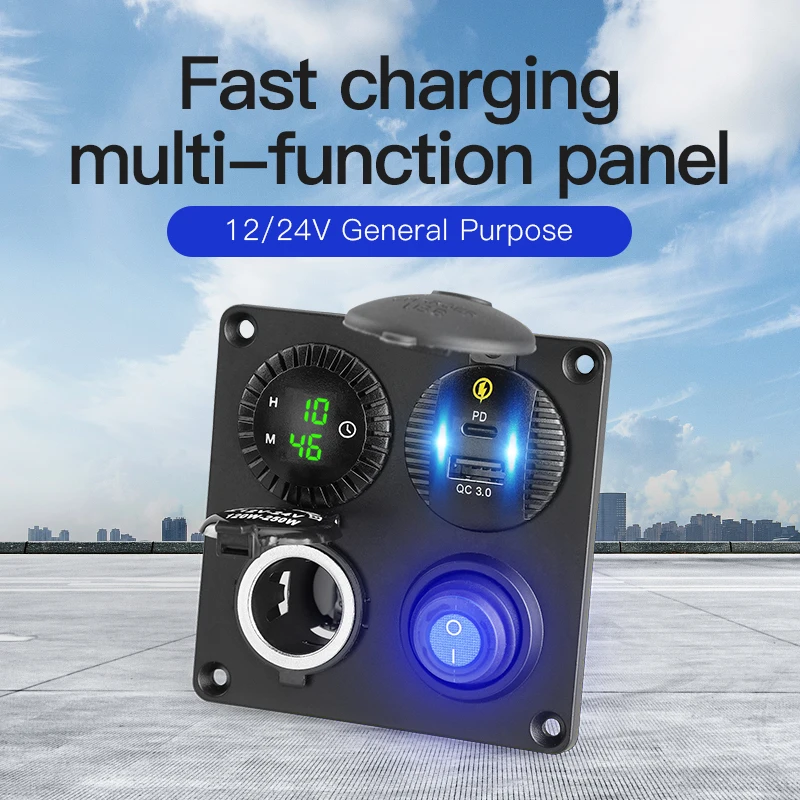 C Ÿ ڵ 4 г USB DC 12V  36W Ÿ̸  usb 12V    QC   ȭ 3.0