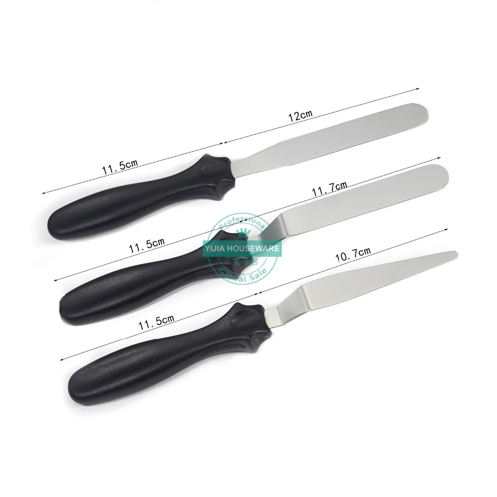 Cake Decorating Tools Cake Spatula Kitchen Spatula Cream Spatula Silicone Spatula Small Cranked / Angled Spatula Palette Knife set of 3 Cakes / Icing Sugarcraft Fondant