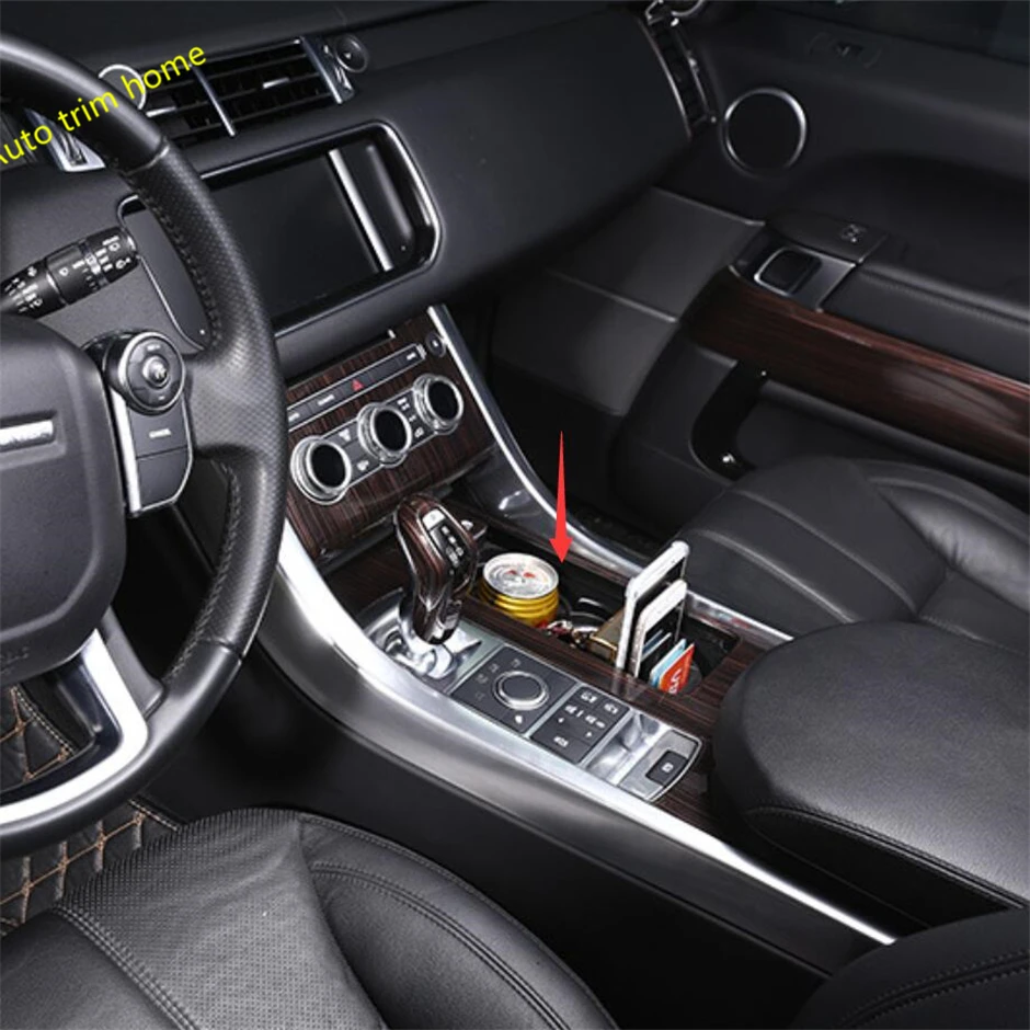 

Lapetus Front Seat Water Cup Holder Frame Cover Fit For RANGE ROVER Sport 2014 2015 2016 2017 2018 / Black Style