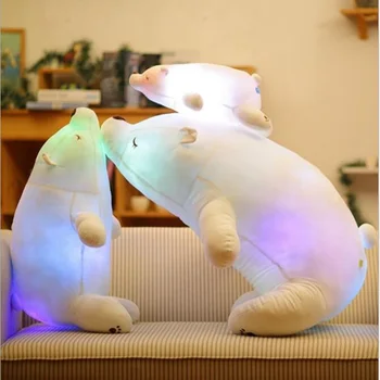 

Colorful Flash LED Plush Toy Polar Bear Luminous Toy Light-emitting Kids Doll Soft Animal Stuffed Pillow Cute Gift for Children