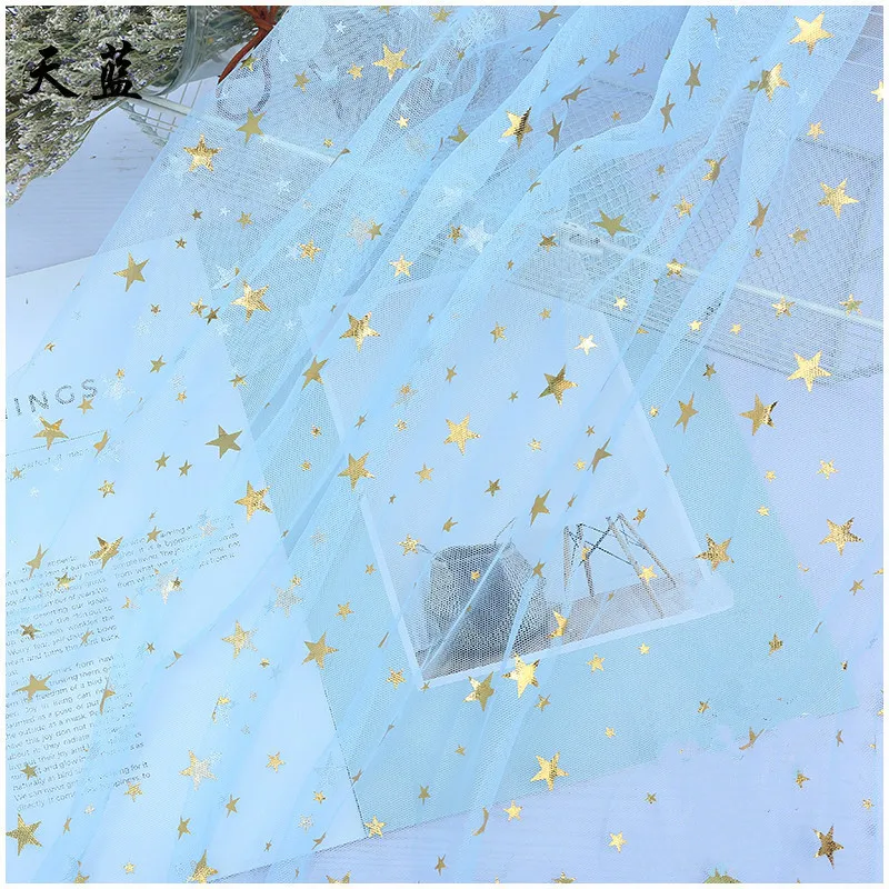 18 различных цветов Бронзовая звезда Марля ткань фон сетка ткань декоративная ткань шифон ткань сетка ткань для платья