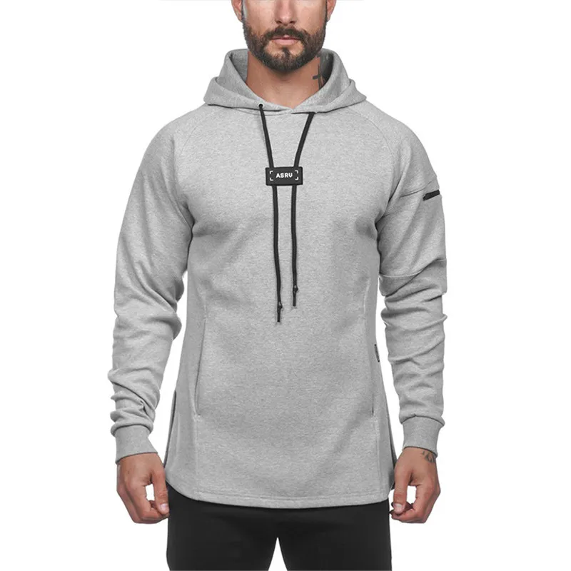 

2019 Autumn Winter Men Hooded Sweatshirts Pullover Letter Cotton Gym Fitness Jacket Men's long Sleeves Sportswear Brand Hoodies