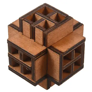 

3D Wooden WindowLock Burr Puzzle Brain Teaser Puzzles Removing Assembling Toy