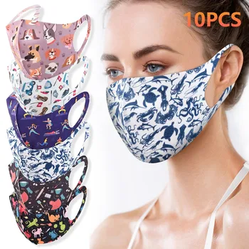 

10pcs Camouflage Reusable Washable Cotton Mask Unisex Women Pm2.5 Breathable Mouth Mask Dust-proof Mascarillas Se6