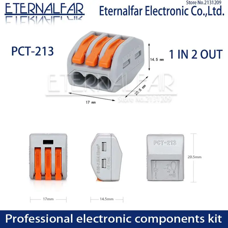 Тип PCT-212 32A 250V 4KV Многофункциональный быстрый соединитель провода 28-12AGW водонепроницаемый BV VR 213 SPL-2 нажимной клеммный блок