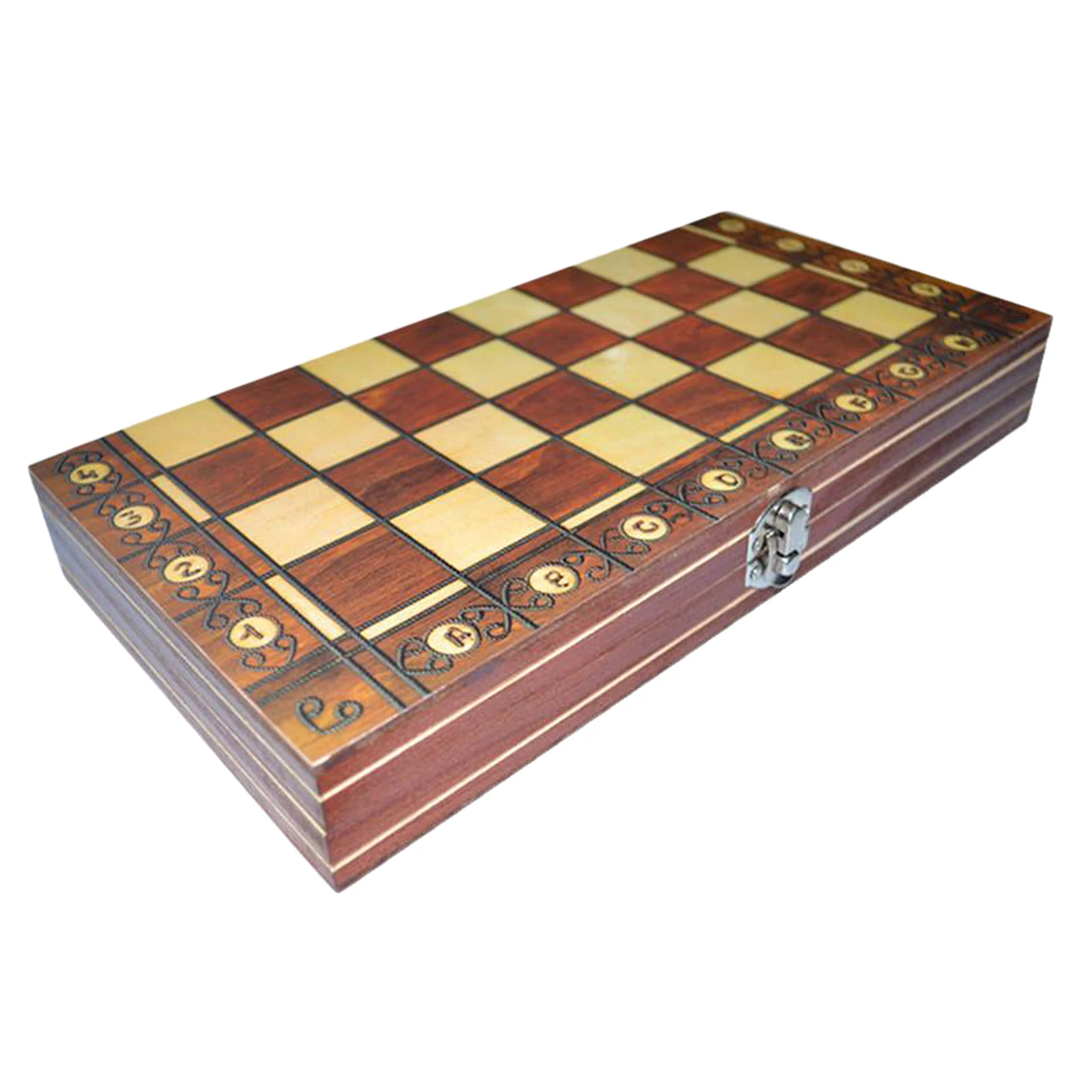 3 in 1 Chess Set Chess Checkers Backgammon Folding Wooden Chess Board 13x13inch