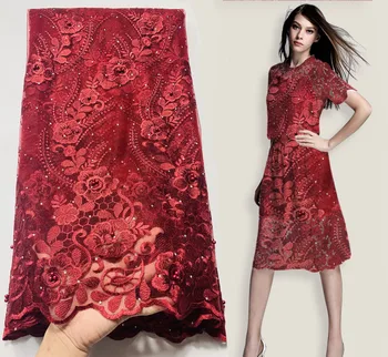 

LACE Sequins French Tulle Lace Fabric High Quality African Lace Fabric 2020 Latest Milk Silk Lace For Evening Party 02