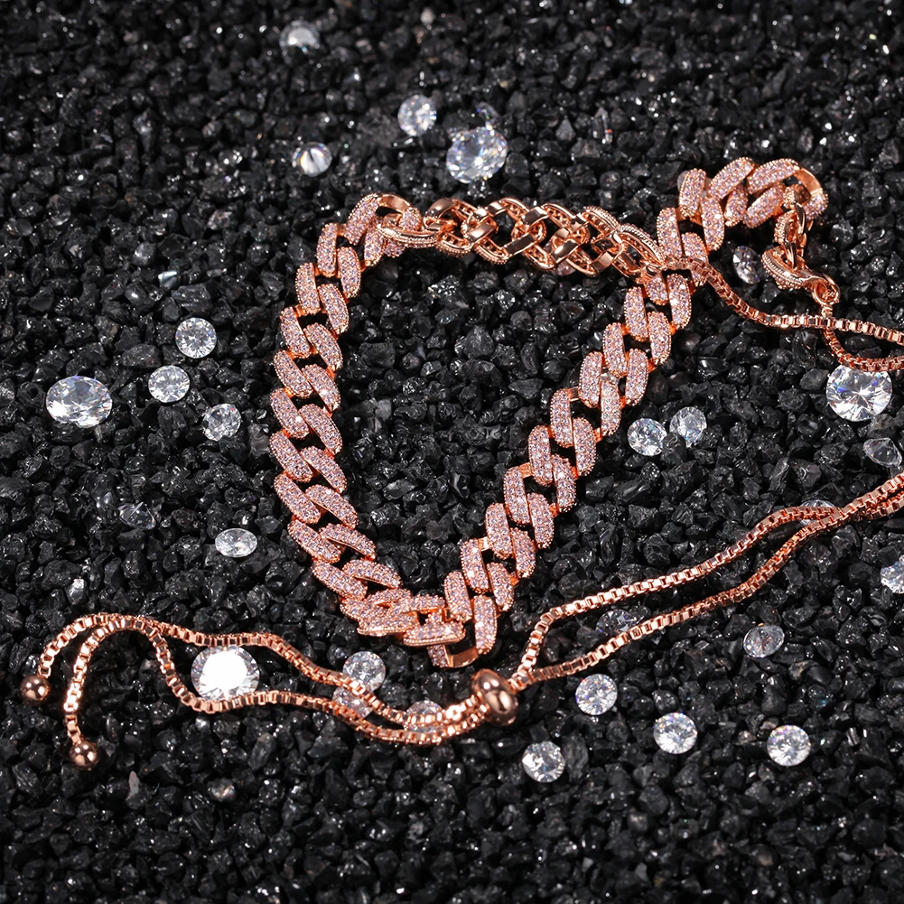 BLING KING 9 мм Micro Pave Iced CZ кубинские регулируемые размеры ожерелья цепи Роскошные Bling ювелирные изделия мода хип-хоп для мужчин