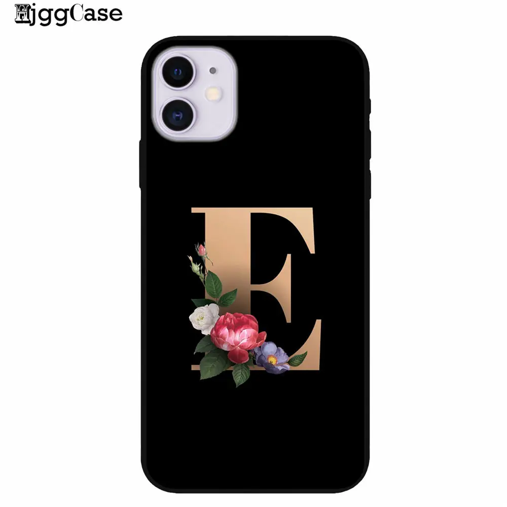 Буквенный Алфавит цветочный принт черный чехол для телефона iPhone 11 Pro X 7 5 6 6s 8 plus Xs XR Max SE силиконовый чехол для телефона - Цвет: A8541