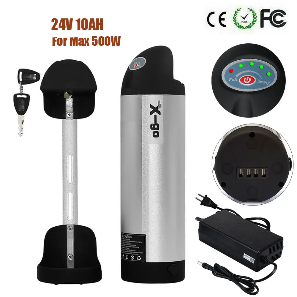 

24V 10AH Bottle ebike battery 18650 lithium battery for 250W Motor electric bike With 2A Charger lithium Battery Pack