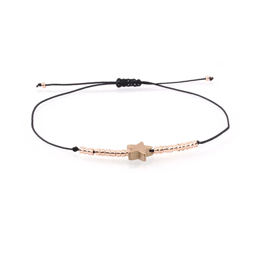 Японские стеклянные бусины Миюки латунный регулируемый браслет в виде звезды