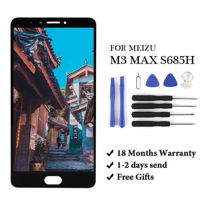 6," MAX lcd для MEIZU M3 MAX lcd дисплей S685H кодирующий преобразователь сенсорного экрана в сборе Замена с рамкой для MEIZU M3 Max