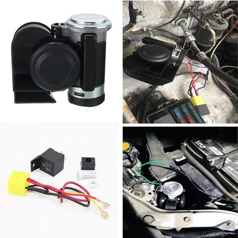 Dual Tone Trumpet Loud 130Db Electric Pump Air Horn For Motorcycle Car Truck Boat Rv Modification Parts