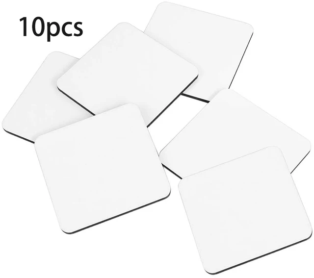 10pcs Sublimation Blank Coasters DIY Customized MDF Square Circle