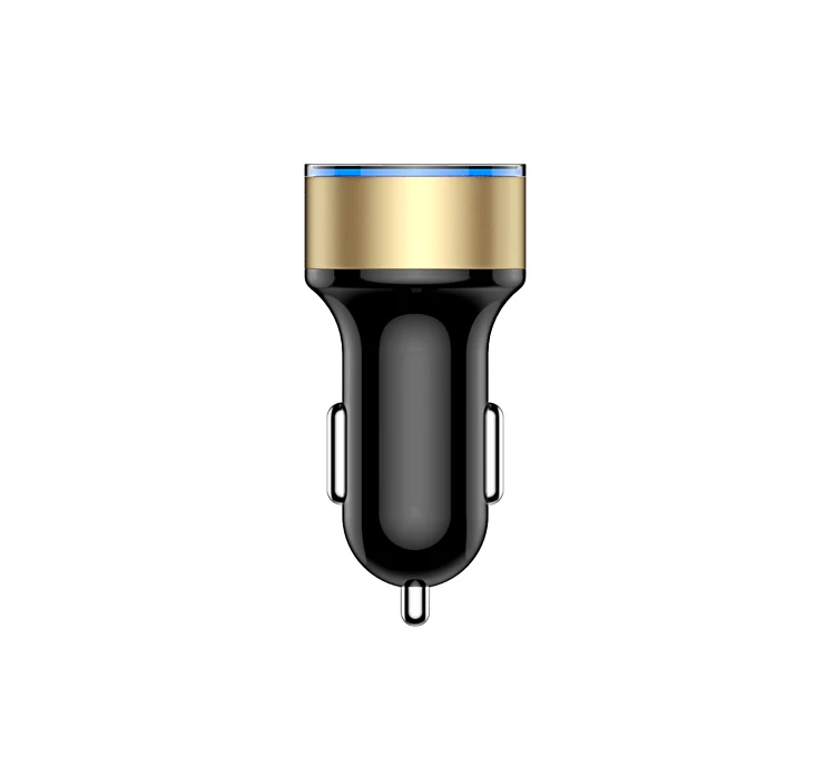 Золотой 2.1A двойное USB Автомобильное зарядное устройство 2 порта ЖК-дисплей 12-24 в прикуриватель автомобильное зарядное устройство двойной USB автомобильный адаптер зарядного устройства для телефона - Название цвета: Золотой
