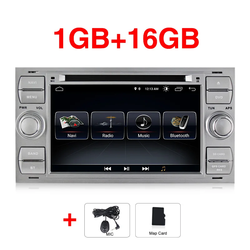 16G silver MEKEDE Android 9 автомобильный DVD gps навигатор стерео радио аудио для Ford Focus 2 Mondeo S C Max Fiesta Galaxy - Цвет: 16G silver