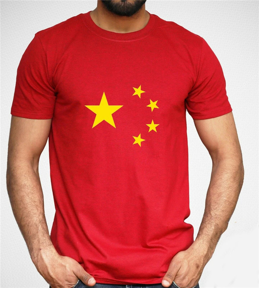 

China Flag T-Shirt Chinese Country Logo Short Sleeve Adult Mens Red Top S - Xxl Harajuku Funny Tee Shirt