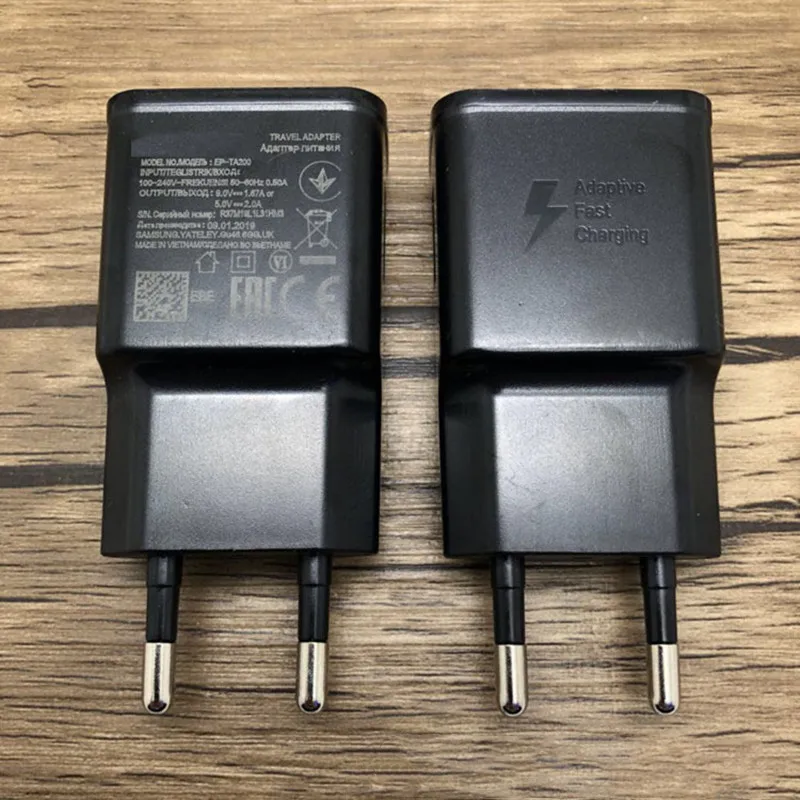 S10 2в1 ЕС США вилка USB настенное зарядное устройство AC зарядный кабель типа C Быстрая Зарядка адаптер для путешествий Розничная посылка для samsung S10 S9 plus