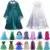 Muababy Elsa 1&2 Princess Dresses for Girls Fever Green Floral Maxi Dress Winter Robe Queen Anna Coronation Dress Elsa Party Wear