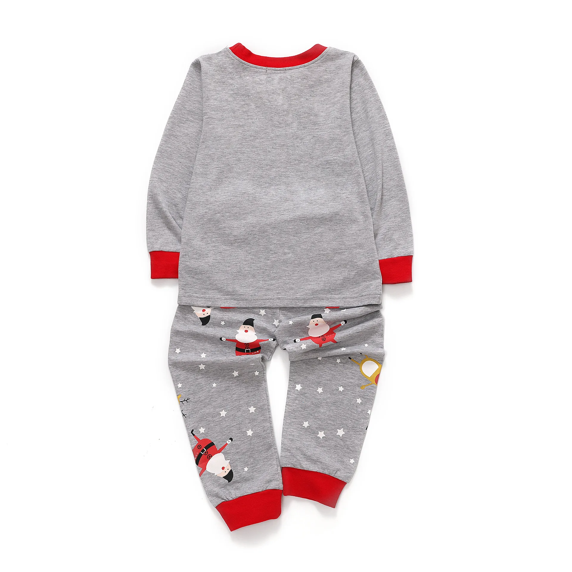 Осенне-зимняя детская Рождественская пижама с длинными рукавами и круглым вырезом для маленьких мальчиков и девочек, комплект одежды на Рождество