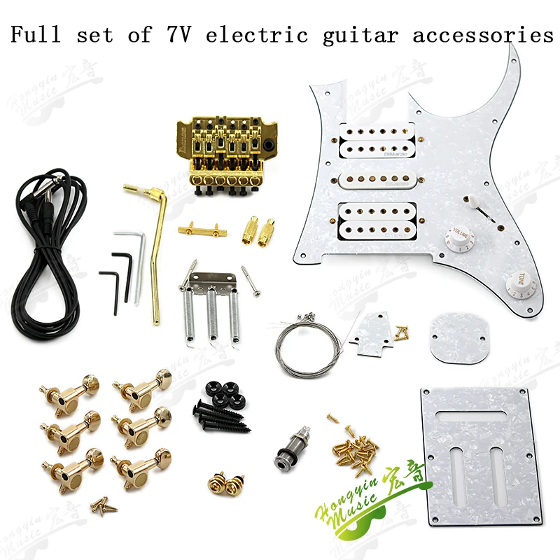 para guitarra eléctrica de juego completo de botones de cuerda, tapa de botón de puente, tapa de línea de clavo, placa de cubierta de núcleo de hierro, rocker|Partes accesorios