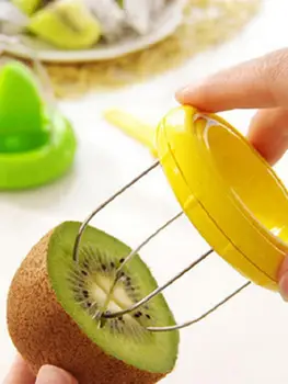 

Mini Fruit Cutter Peeler Slicer Kiwi Pitaya Peeling Tools Kiwi Cutter with Plastic Knife Kitchen Gadgets Fruit Tools