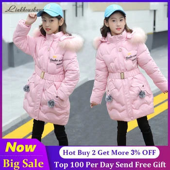 

Children Winter Jackets For Girls 2020 Brand Fashion Kids Thicken Girls Russian Winter Coats Warm Hooded Outerwear 4-13 Year