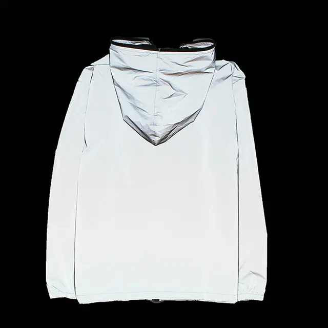 White Reflective Hooded Jacket 10