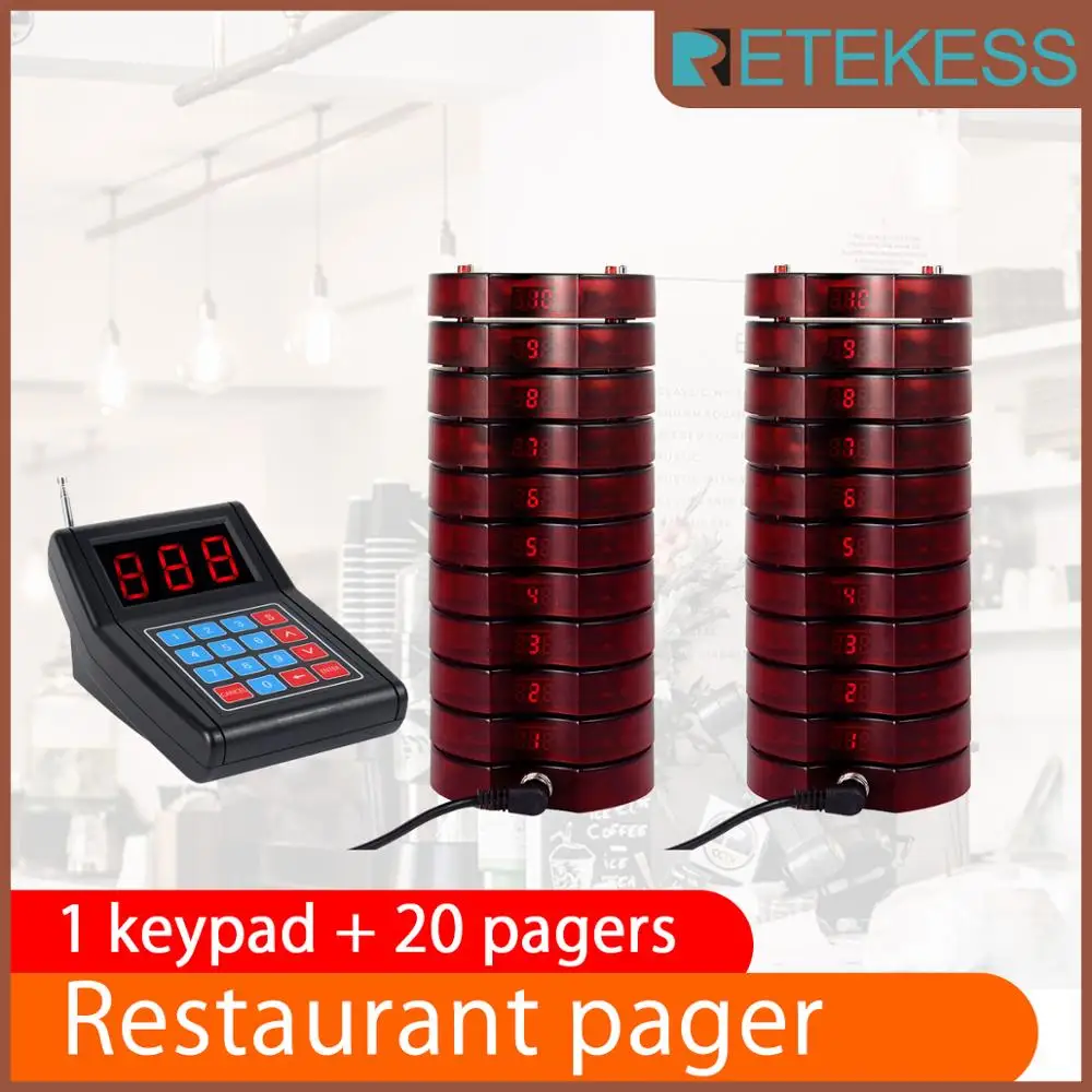 Cena RETEKESS restauracja Pager bezprzewodowy System kolejkowania stronicowania 20 pagery pagery urządzenia restauracyjne zadzwoń do klienta do restauracji