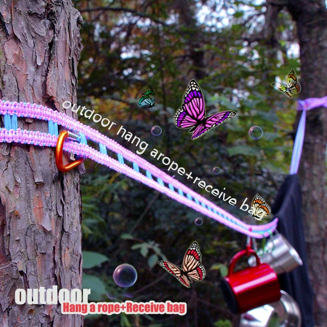 Merész Multifunkcionális Kültéri Kemping Szárítókötél Szélálló És Nem Csúszás Nélküli Zsinór Utazás Hordozható Szárító Kötél Háztartási Cikkek Kék - Image 5