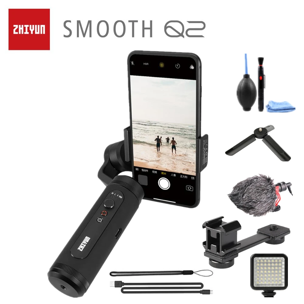 

Zhiyun Smooth Q2 Portable Pocket Size 3-Axis Smartphone Handheld Gimbal for iPhone 11 Pro Max XS X Samsung S10 S9 & Mobile Phone
