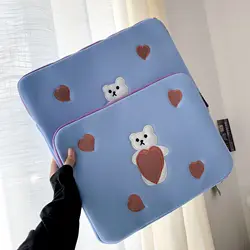 Novo urso dos desenhos animados manga protetora bolsa para ipad ar 4 pro 11 12.9 tablet caso 14 15.6 Polegada computador portátil saco de armazenamento forro