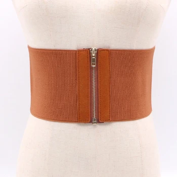 

New women Leisure brown elastic belt Woman Wide Waist Female Cummerbunds for Autumn clothing accessories belts