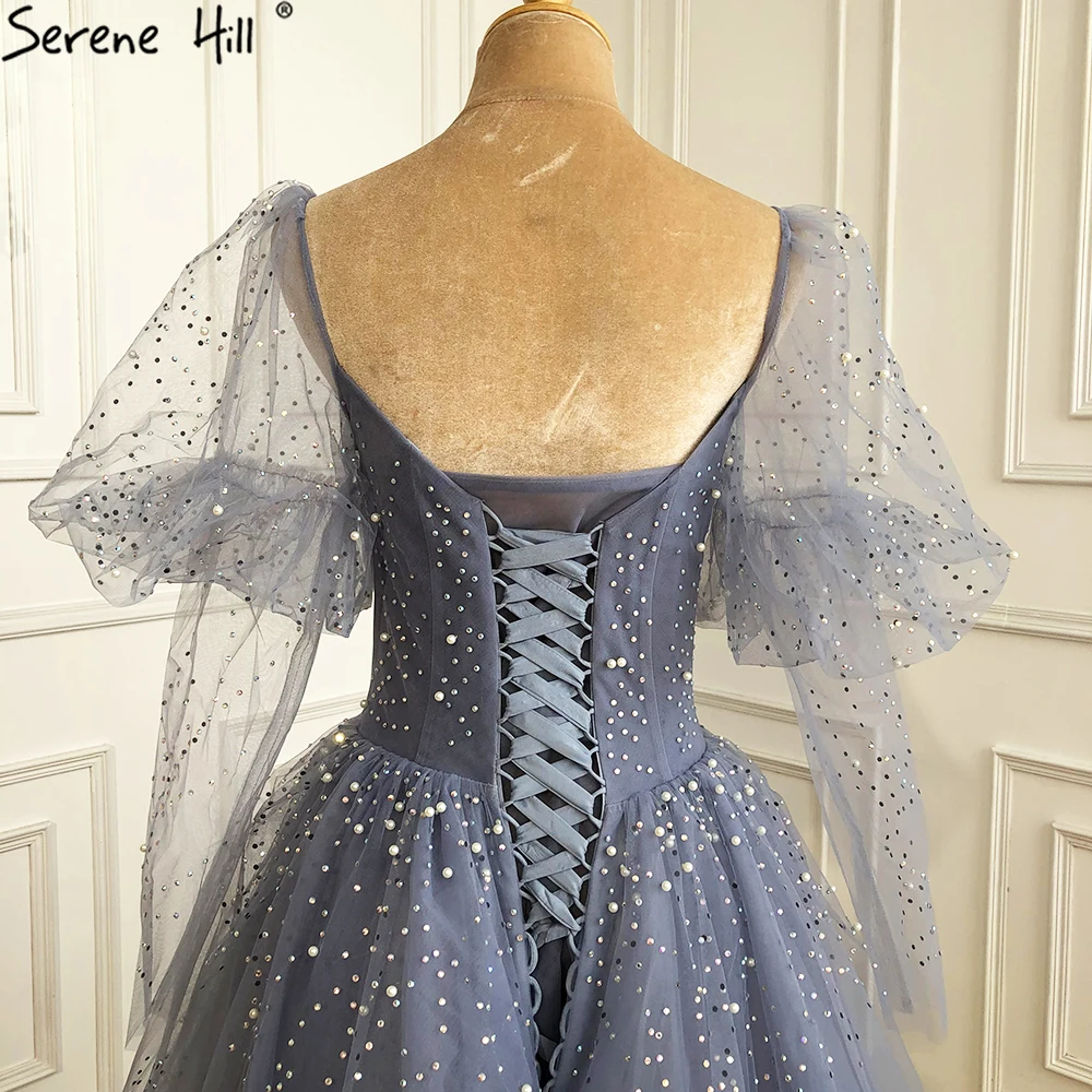Serene Hill Blue Beading Pearls Long 