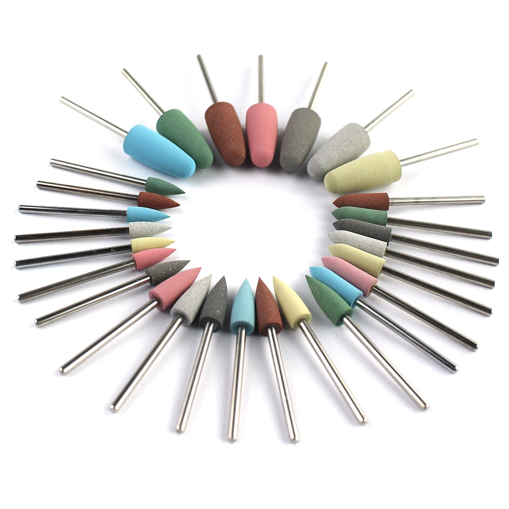 

28 Types Rubber Silicone Manicure Drills Bit Rotary Nail Buffer Milling Cutter Burr Foot Polishing Tools Accessories