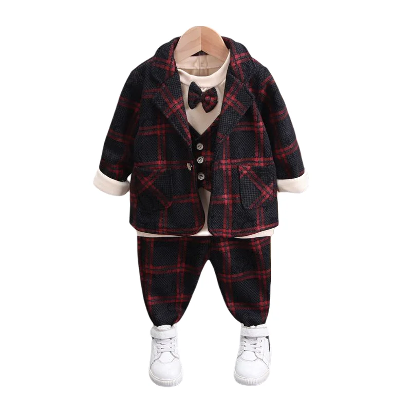 

Fashion Winter Baby Boys Clothes Suit Children Gentleman Cotton Coat T-Shirt Pants 3Pcs/sets Toddler Casual Costume Kids Outfits