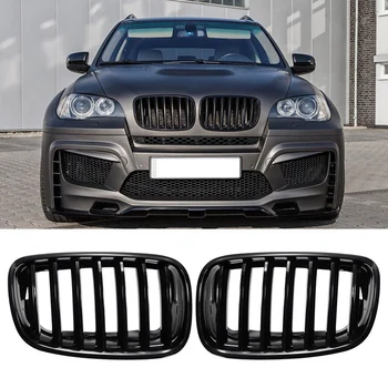 

Car Gloss Black Front Bumper Intake Kidney Grills Grille for BMW E70 E71 X5 X6 2007-2013
