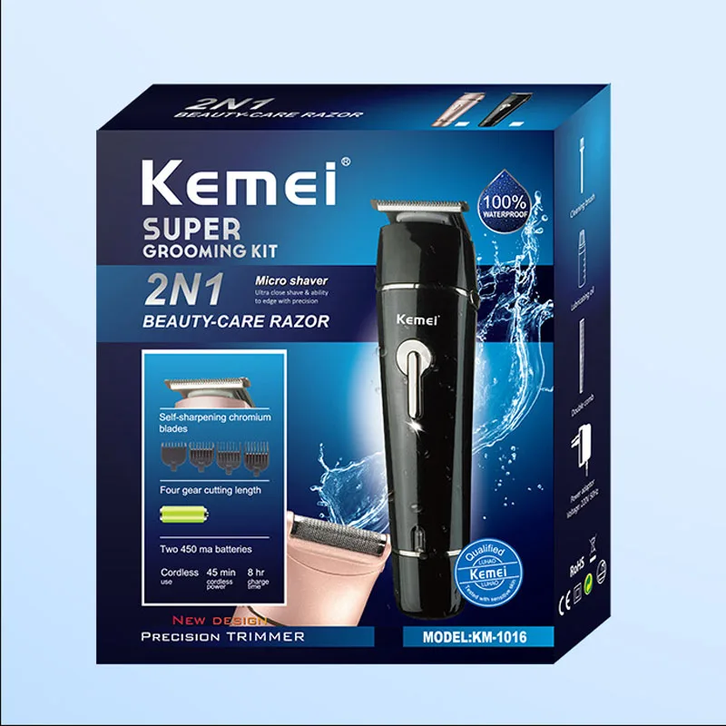 Kemei перезаряжаемый электрический триммер для волос KM-1016 Беспроводная электрическая машинка для стрижки волос электробритва бритва триммер для бороды
