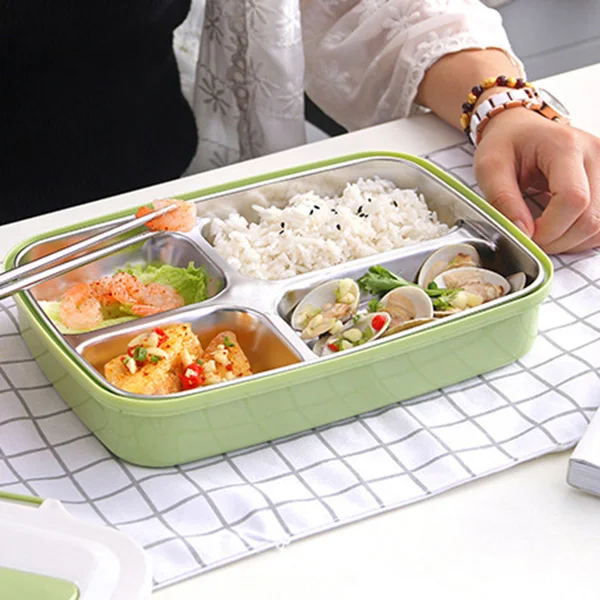 BEAU-Еда коробка Нержавеющая сталь Bento Коробки для обедов комплект