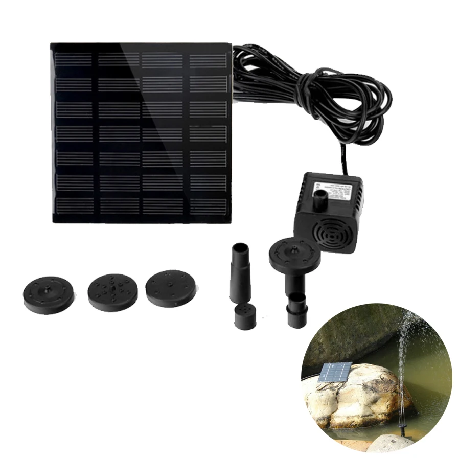 Solar Garden Water Fountain Pump Fountains Waterfalls Power Bird Birdbath | Дом и сад