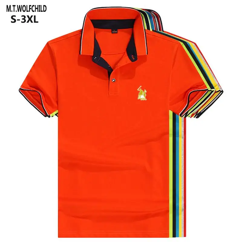 

High quality 2019 Summer men's short sleeve big horse polos shirts casual cotton mens lapel polos shirts fashion mens slim tops