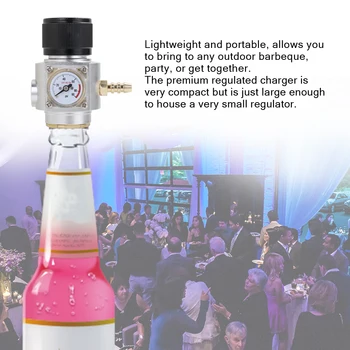 

New Professional T21*4 Mini Gas Regulator Soda CO2 Charger Kit 0-90 PSI Stream Beer Keg Charger For European Draft Beer Kegerat