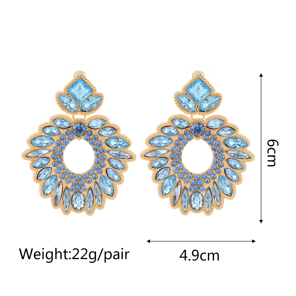 Ztech Blue Series Cute Crystal Earrings Women Popular Europe Style Korean Jewelry Geometric Christmas Gifts Wholesale Pendientes