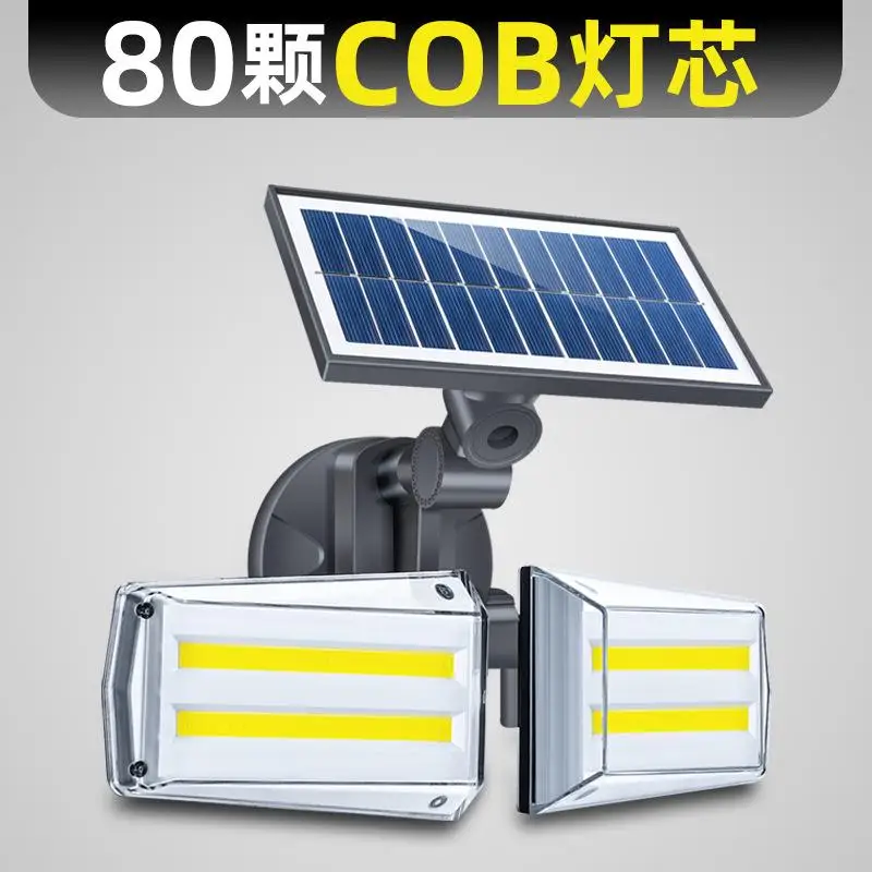 20 Вт 42LED/80COB двусторонний солнечный светильник IP65 водонепроницаемый настенный светильник радиолокационный СВЧ индукционный светильник roatable наружный садовый светильник - Испускаемый цвет: 80COB
