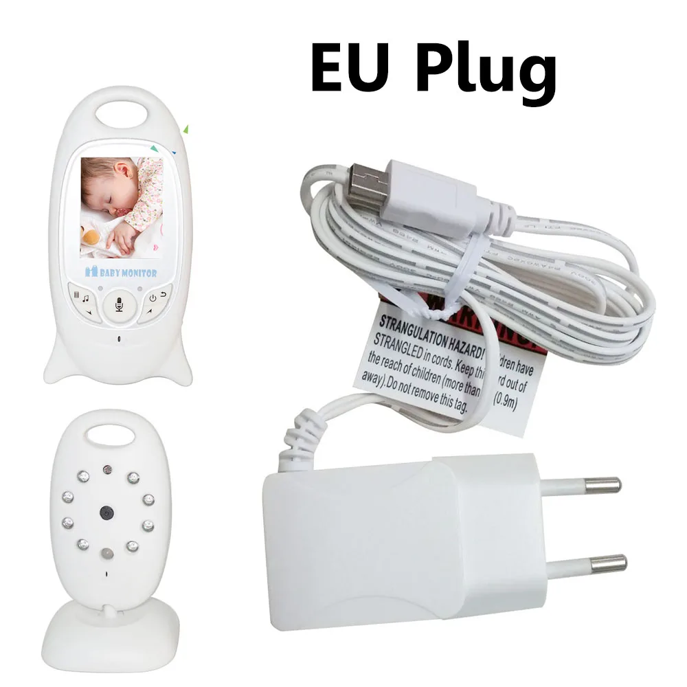 EU Plug Беспроводной видеоняня спальный монитор 2,0 дюймов Камера Безопасности 2 способ разговора ИК, ночное видение Светодиодный контроль температуры с 8 Lullab - Цвет: EU Plug