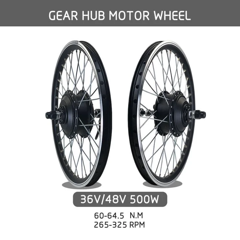 US $104.20 Warterproof Plug 36V48V 500W Electric Bicycle Conversion Kit Rear Rotate Drive Hub Motor Wheel for Electric Bike Conversion Kit