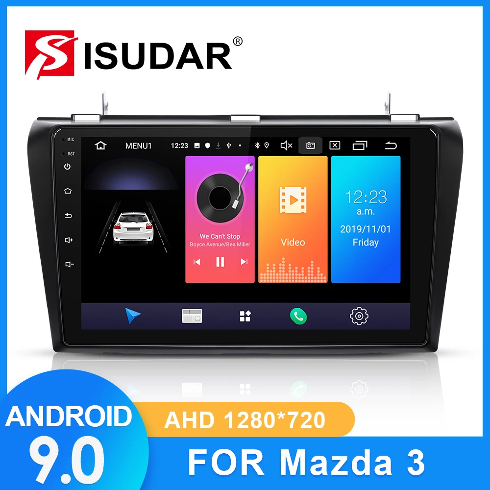  ISUDAR Auto Radio Für MAZDA 3 2004 2005 2006-2009 2 din Android 9 Autoradio Multimedia GPS DVR Kame