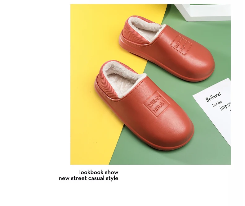 Men's Home Clogs 2021 New Winter Comfortable Slippers Plush Lining Shoes Soft Woman House Warm Clogs High Quality waterproof